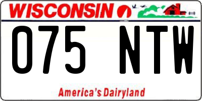 WI license plate 075NTW