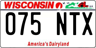 WI license plate 075NTX