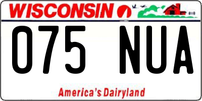 WI license plate 075NUA