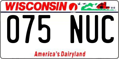 WI license plate 075NUC