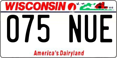 WI license plate 075NUE