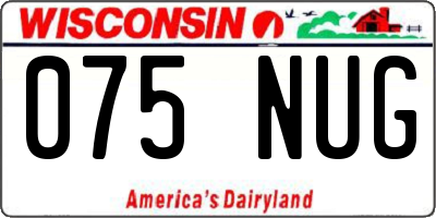 WI license plate 075NUG
