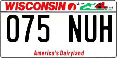 WI license plate 075NUH
