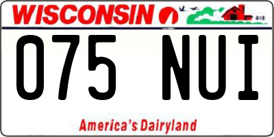 WI license plate 075NUI