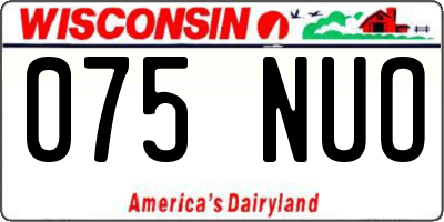 WI license plate 075NUO