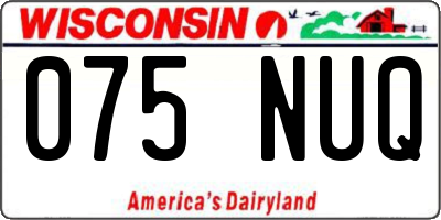 WI license plate 075NUQ