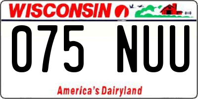 WI license plate 075NUU
