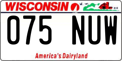 WI license plate 075NUW