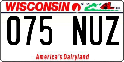 WI license plate 075NUZ