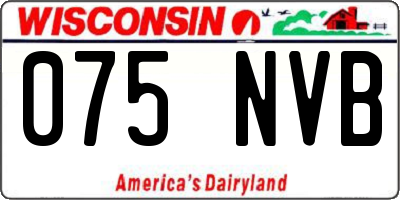WI license plate 075NVB