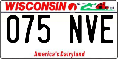 WI license plate 075NVE