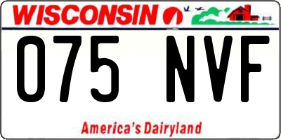 WI license plate 075NVF