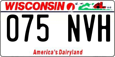 WI license plate 075NVH