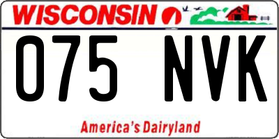 WI license plate 075NVK