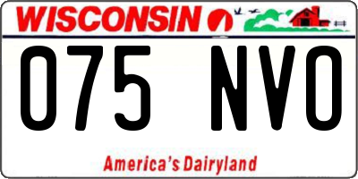 WI license plate 075NVO