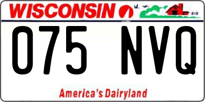 WI license plate 075NVQ
