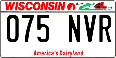 WI license plate 075NVR