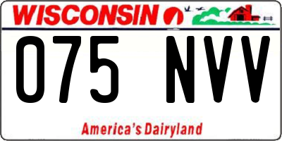 WI license plate 075NVV
