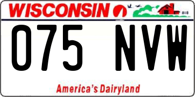 WI license plate 075NVW