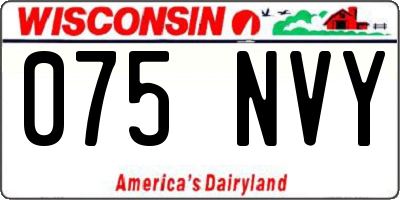 WI license plate 075NVY