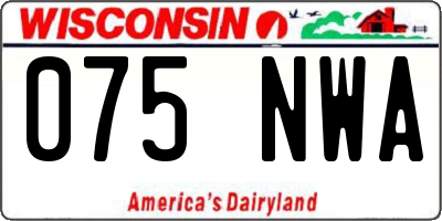 WI license plate 075NWA
