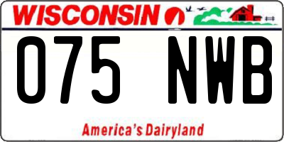 WI license plate 075NWB