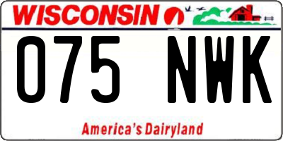 WI license plate 075NWK