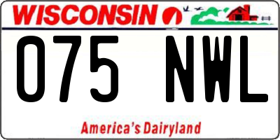 WI license plate 075NWL