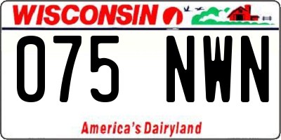 WI license plate 075NWN