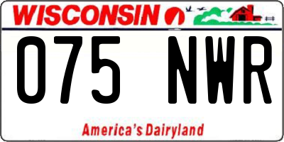 WI license plate 075NWR