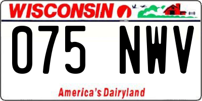 WI license plate 075NWV