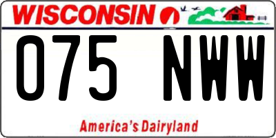 WI license plate 075NWW