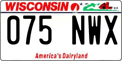 WI license plate 075NWX
