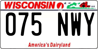 WI license plate 075NWY