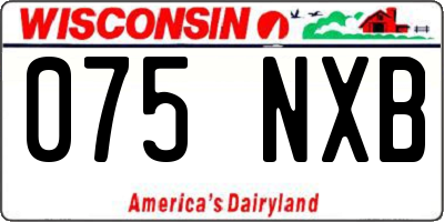 WI license plate 075NXB