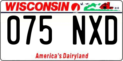 WI license plate 075NXD