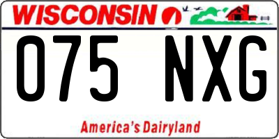 WI license plate 075NXG