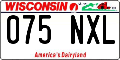 WI license plate 075NXL