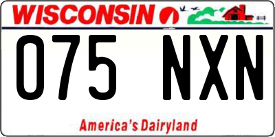 WI license plate 075NXN