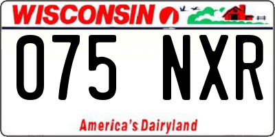 WI license plate 075NXR