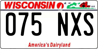 WI license plate 075NXS
