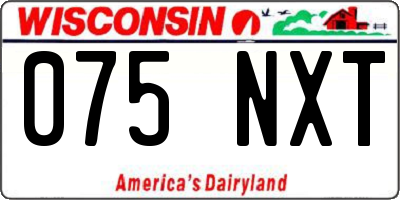 WI license plate 075NXT