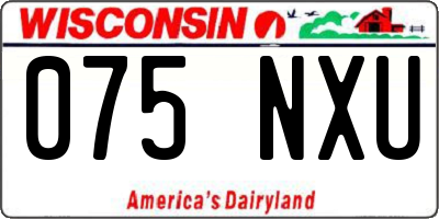 WI license plate 075NXU
