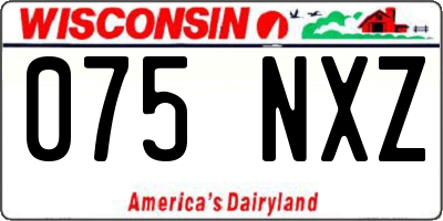 WI license plate 075NXZ
