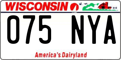 WI license plate 075NYA