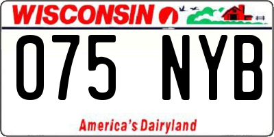 WI license plate 075NYB