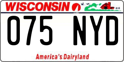 WI license plate 075NYD