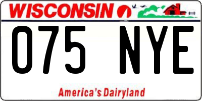 WI license plate 075NYE