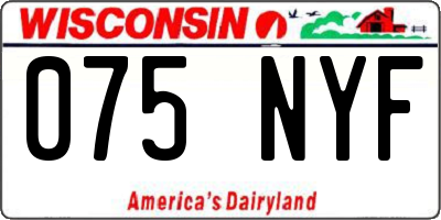 WI license plate 075NYF