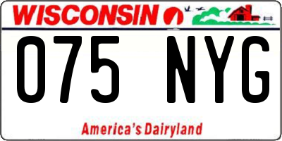 WI license plate 075NYG